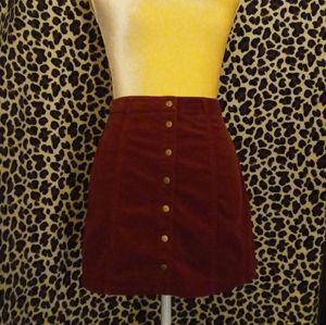 Forever 21 Womens button up maroon skirt